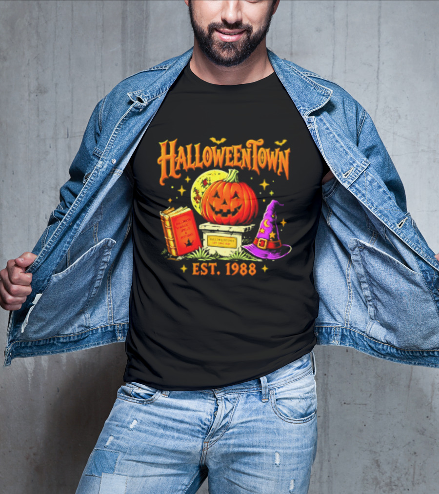 Halloweentown Est 1988 Magic Spells And Potions Pumpkin Witch Hat Book T-Shirt