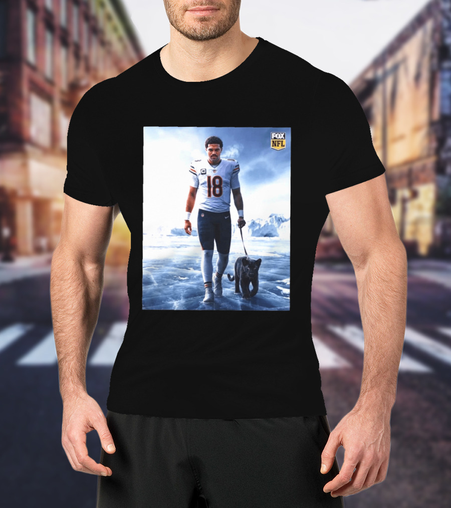 Chicago Bears Caleb Williams Black Panther NFL Ice Walk T-Shirt