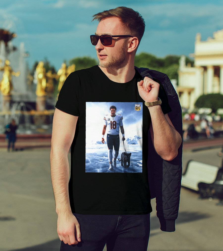 Chicago Bears Caleb Williams Black Panther NFL Ice Walk T-Shirt