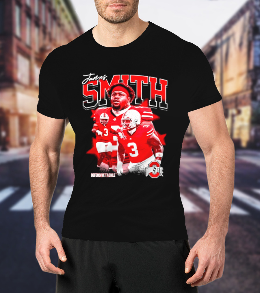 James Smith 3 Defensive Tackle Ohio State Buckeyes NCAA Player T-Shirt