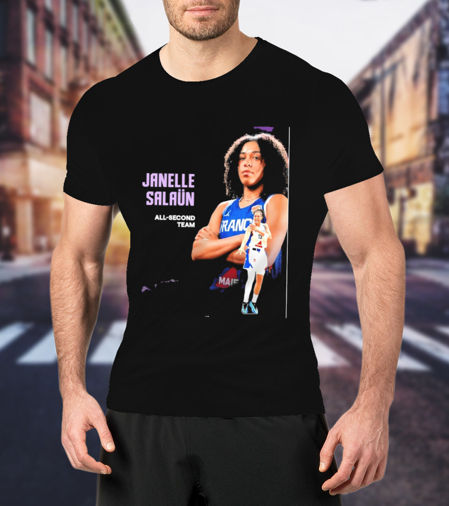 Janelle Salaun France Basketball All Second Team Player T-Shirt