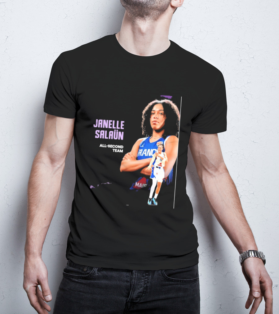 Janelle Salaun France Basketball All Second Team Player T-Shirt
