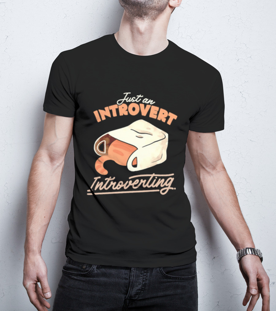 Just An Introvert Introverting Cat In A Bag T-Shirt