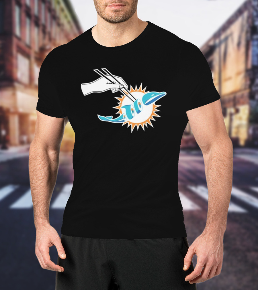 Maxx Crosby Sushi Chopsticks Miami Football Fusion T-Shirt