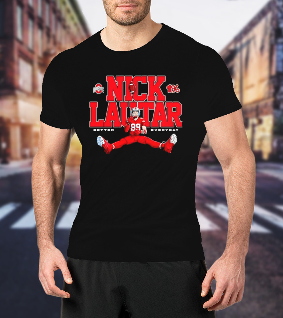 Nick Lautar 89 Ohio State Buckeyes Better Everyday Caricature Player 1% T-Shirt