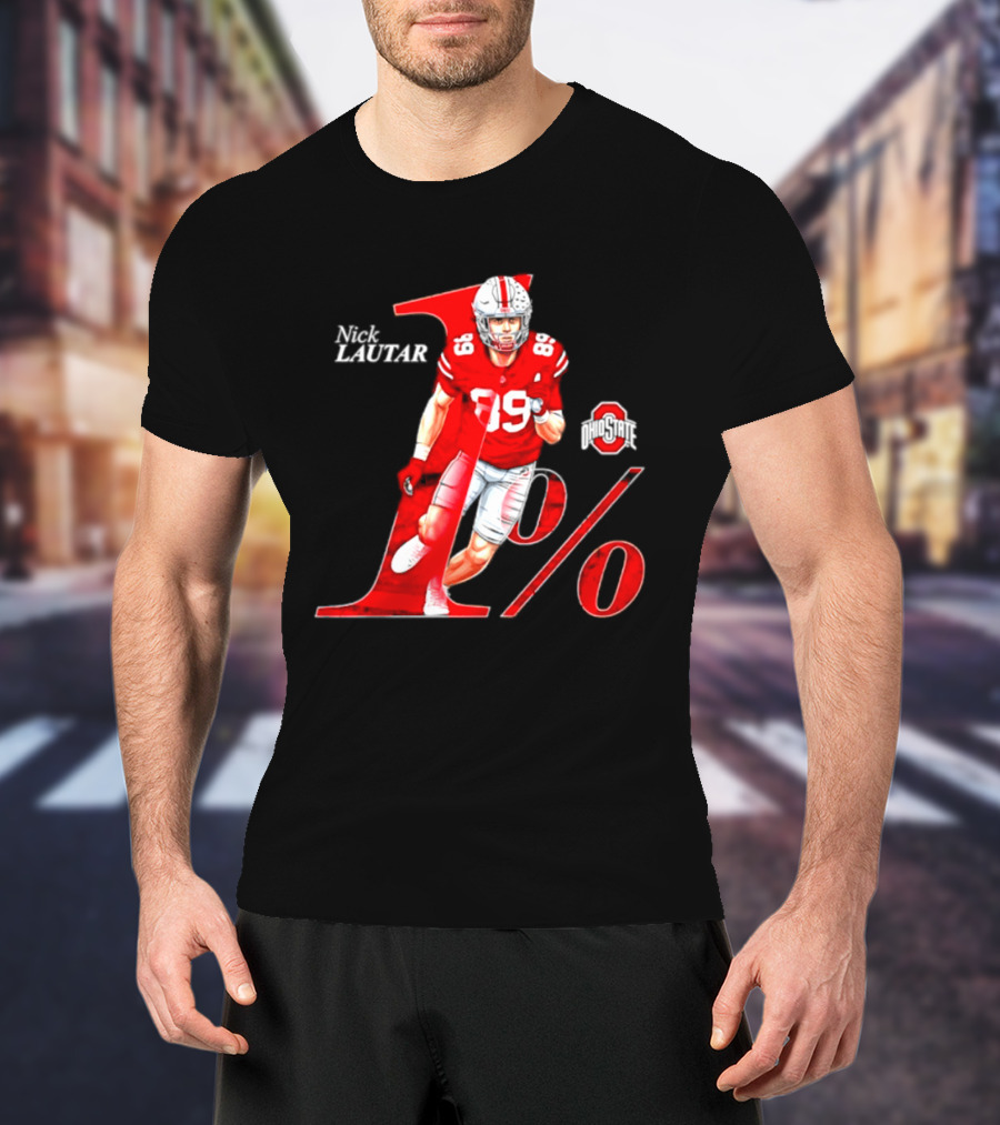 Nick Lautar 89 Ohio State Buckeyes 1% Player Breakthrough T-Shirt