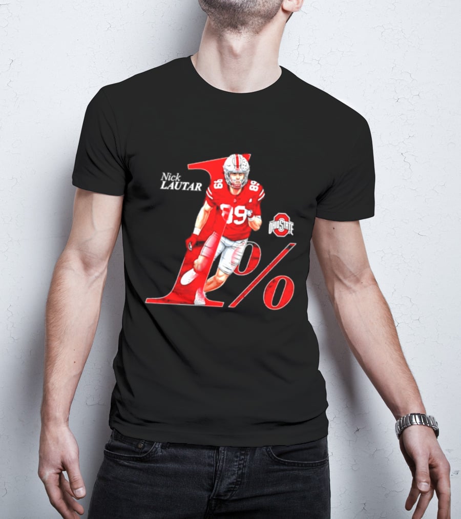 Nick Lautar 89 Ohio State Buckeyes 1% Player Breakthrough T-Shirt