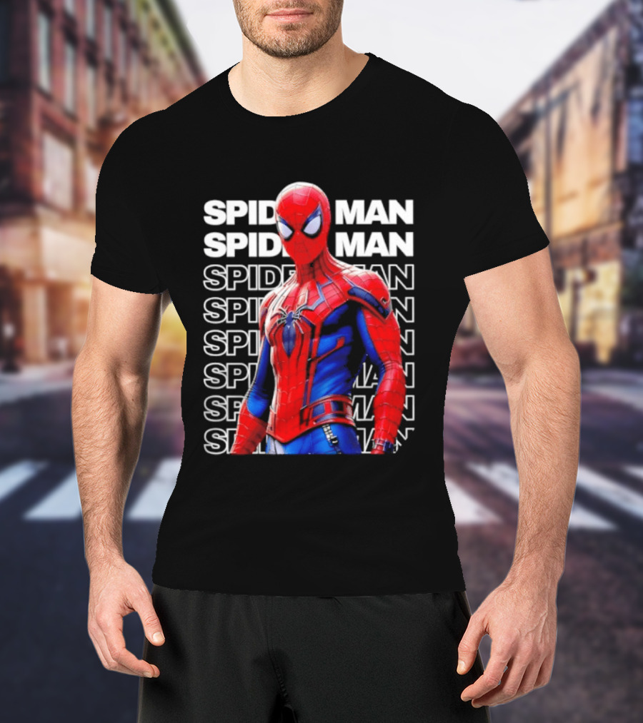 Spider Man Marvel Superhero Peter Parker Iconic Costume Vibrant Heroic T-Shirt
