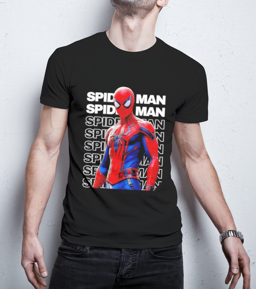 Spider Man Marvel Superhero Peter Parker Iconic Costume Vibrant Heroic T-Shirt