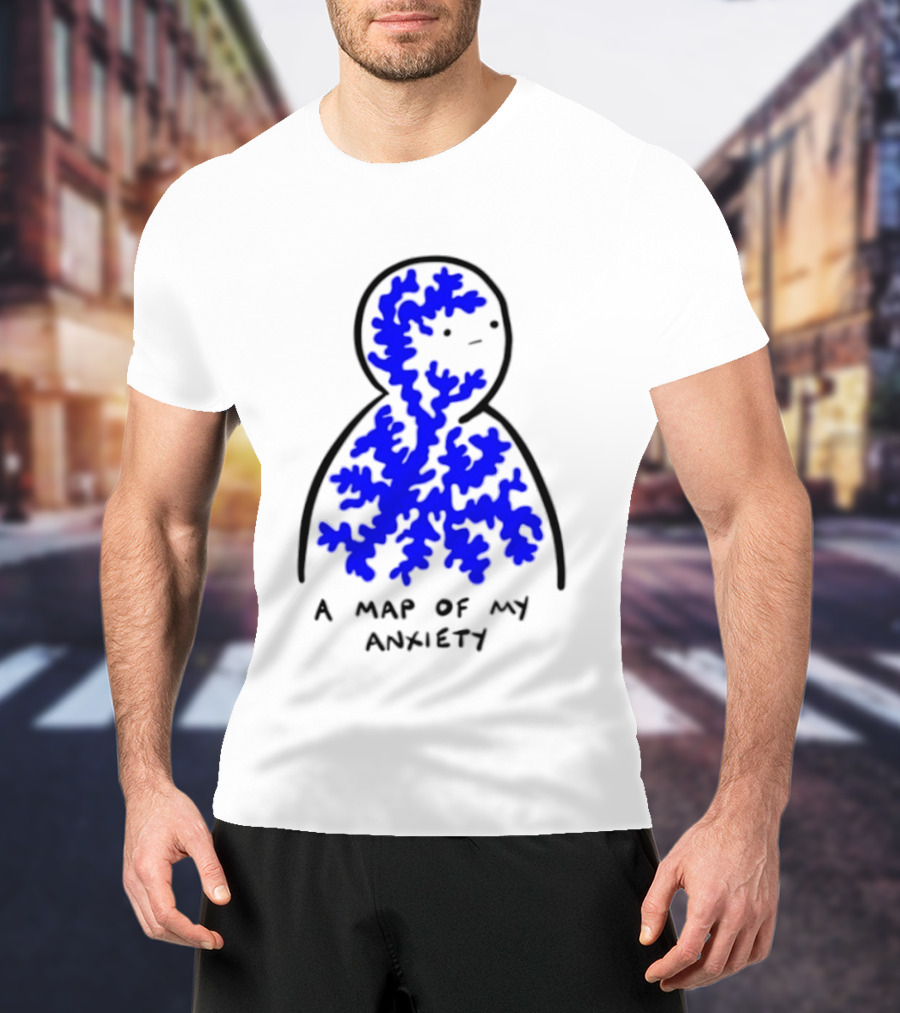 A Map Of My Anxiety Mental Health Awareness T-Shirt