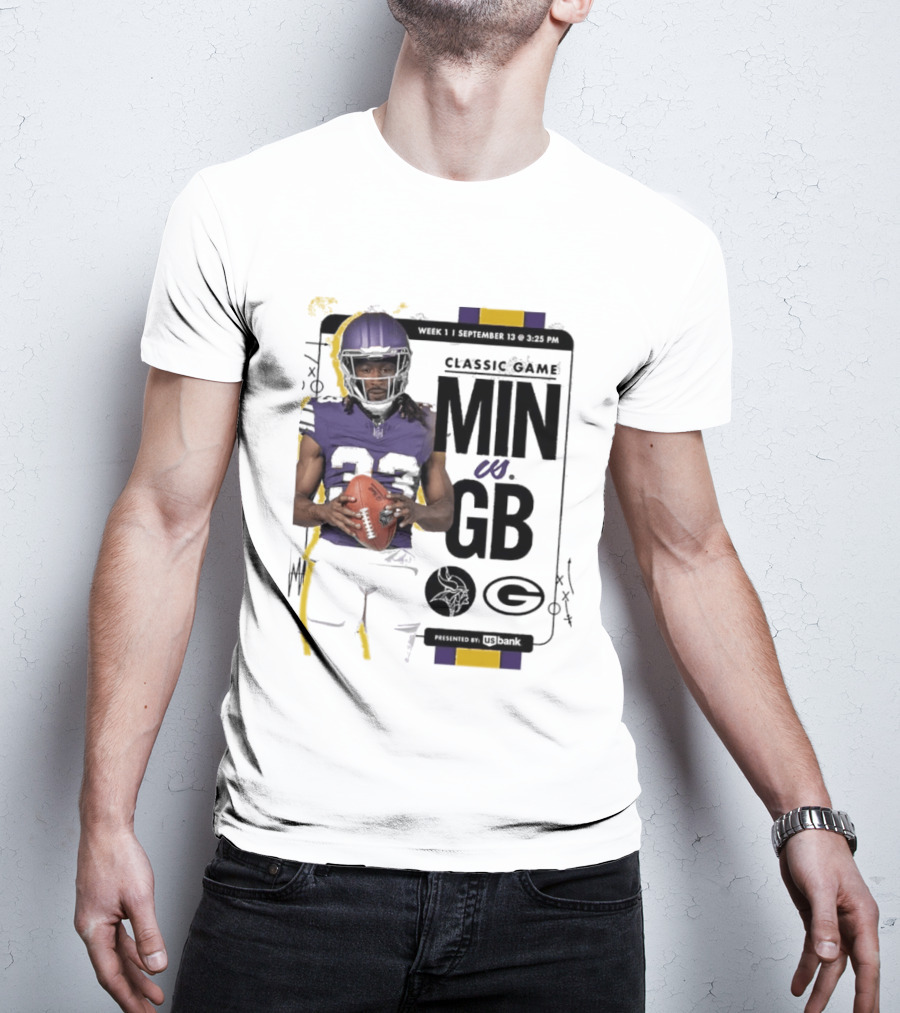 Minnesota Vikings Versus Green Bay Packers Classic Game Aaron Jones MIN GB T-Shirt