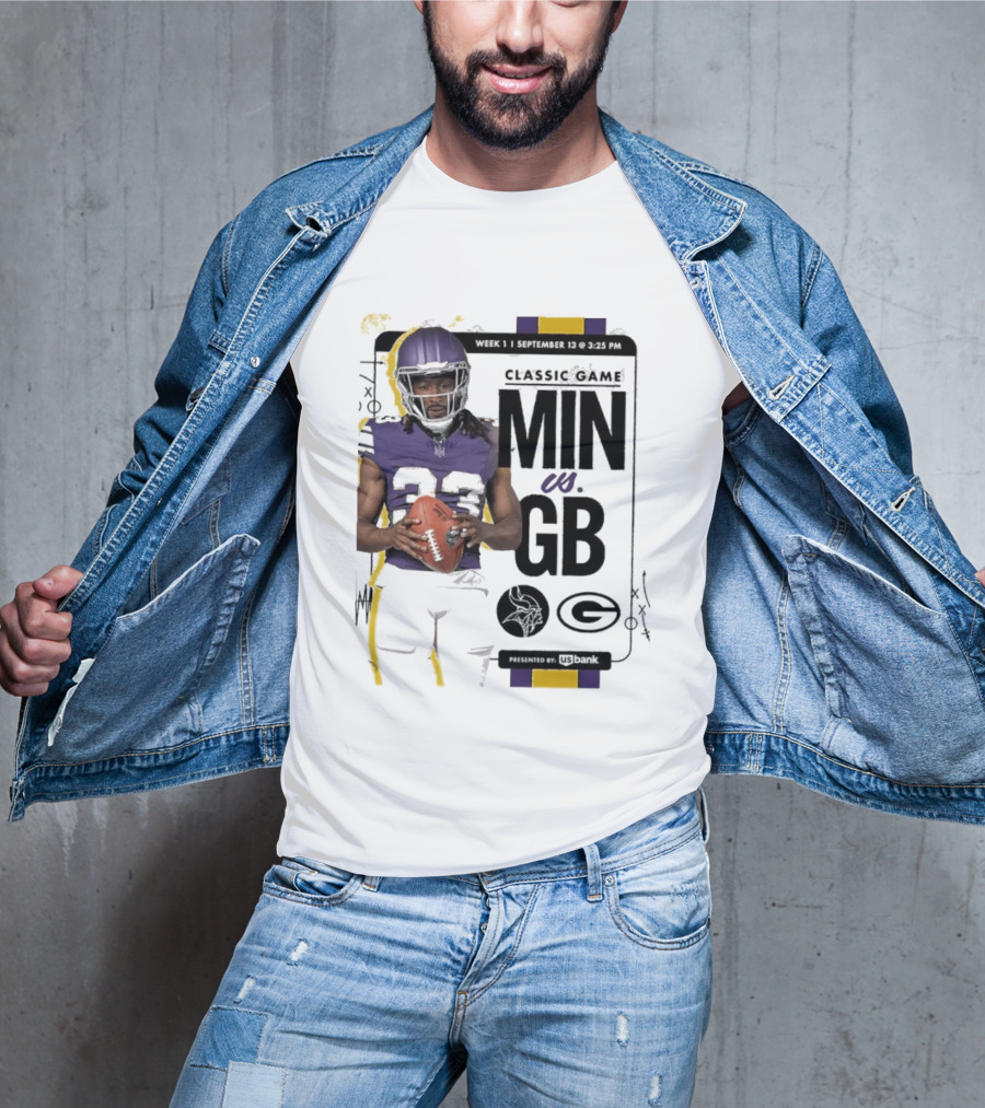 Minnesota Vikings Versus Green Bay Packers Classic Game Aaron Jones MIN GB T-Shirt