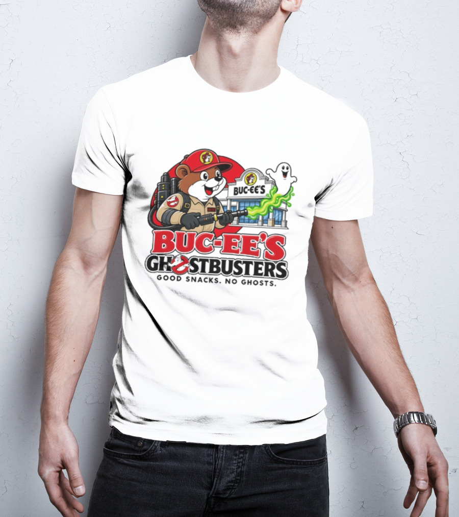 Buc Ee's Ghostbusters Good Snacks No Ghosts Ghostbuster T-Shirt