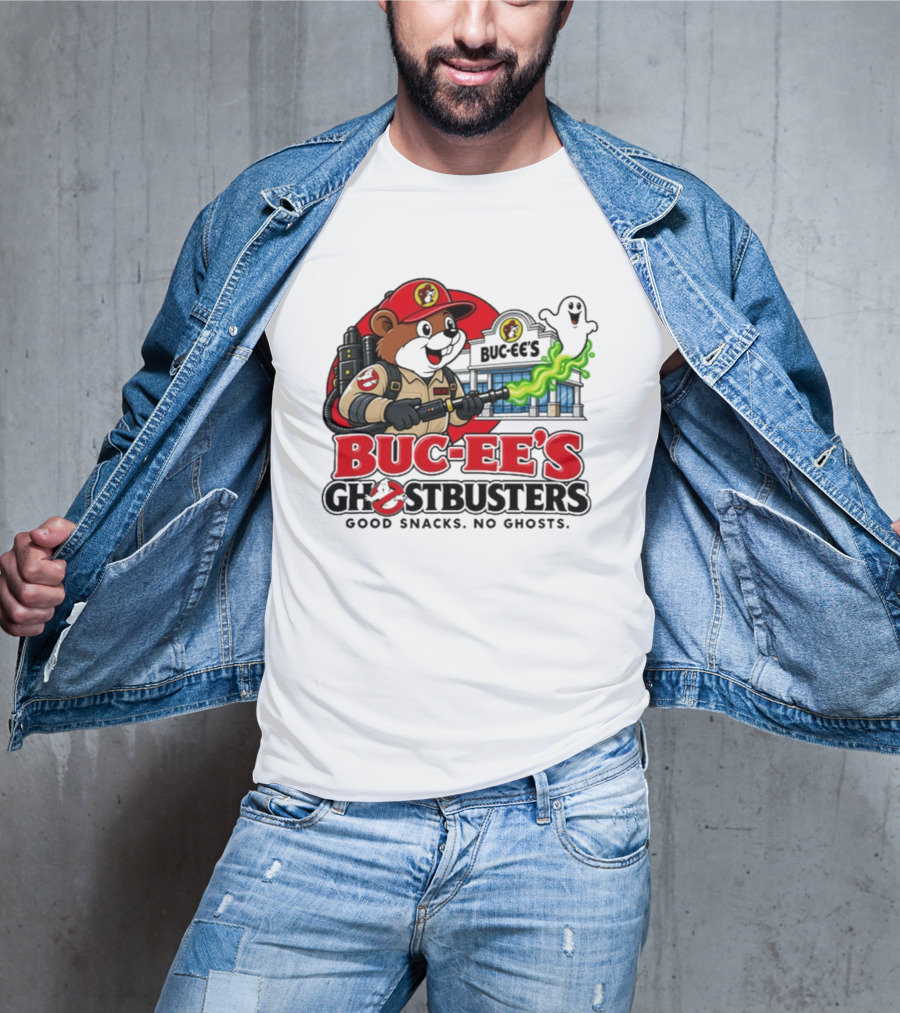 Buc Ee's Ghostbusters Good Snacks No Ghosts Ghostbuster T-Shirt