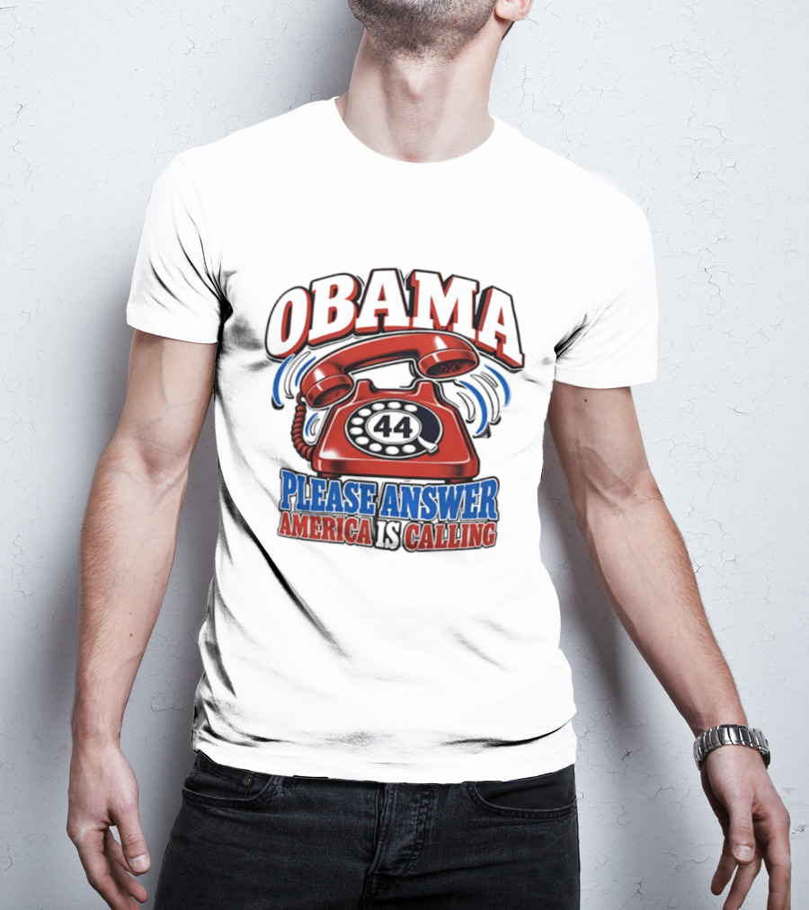 Obama 44 Please Answer America Is Calling Retro Telephone T-Shirt