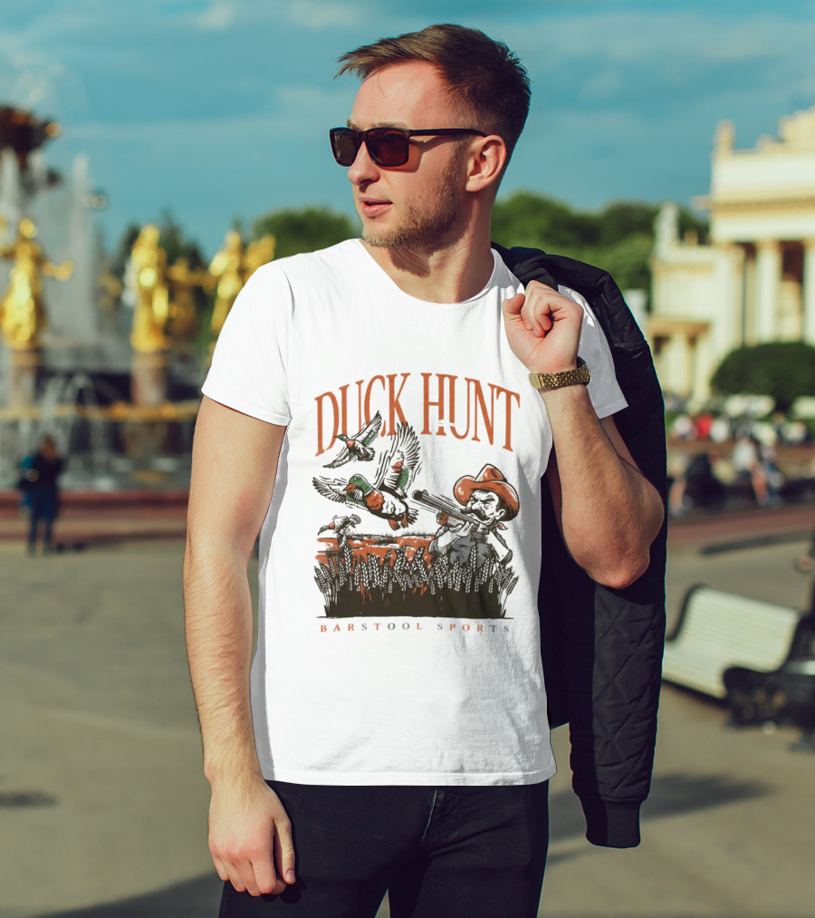 Duck Hunt Cowboy Oklahoma Cowboys Oregon Ducks Barstool Sports T-Shirt