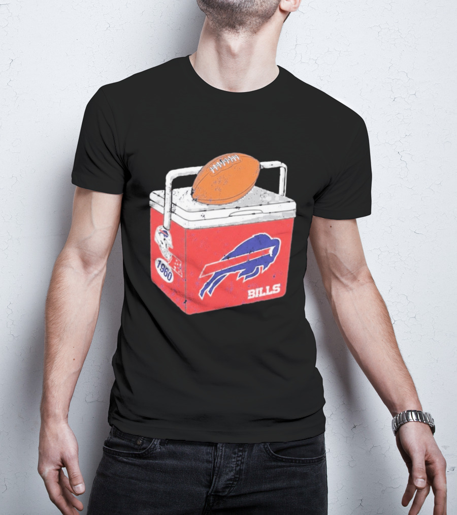 Buffalo Bills 1960 Retro Cooler With Football T-Shirt