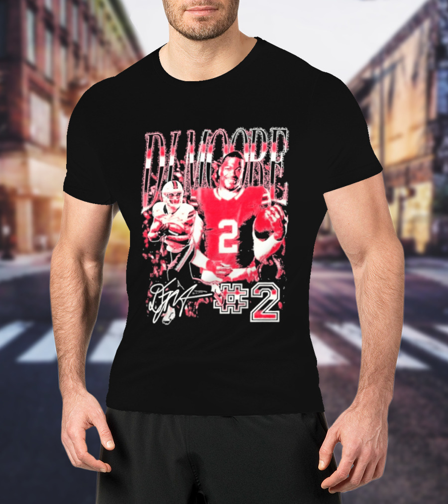 DJ Moore Number 2 Signature 2026 Bills Football Player T-Shirt