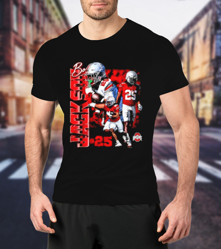 Bo Jackson 25 Ohio State Buckeyes NCAA Player Football T-Shirt