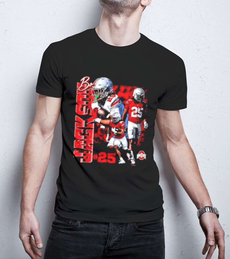 Bo Jackson 25 Ohio State Buckeyes NCAA Player Football T-Shirt