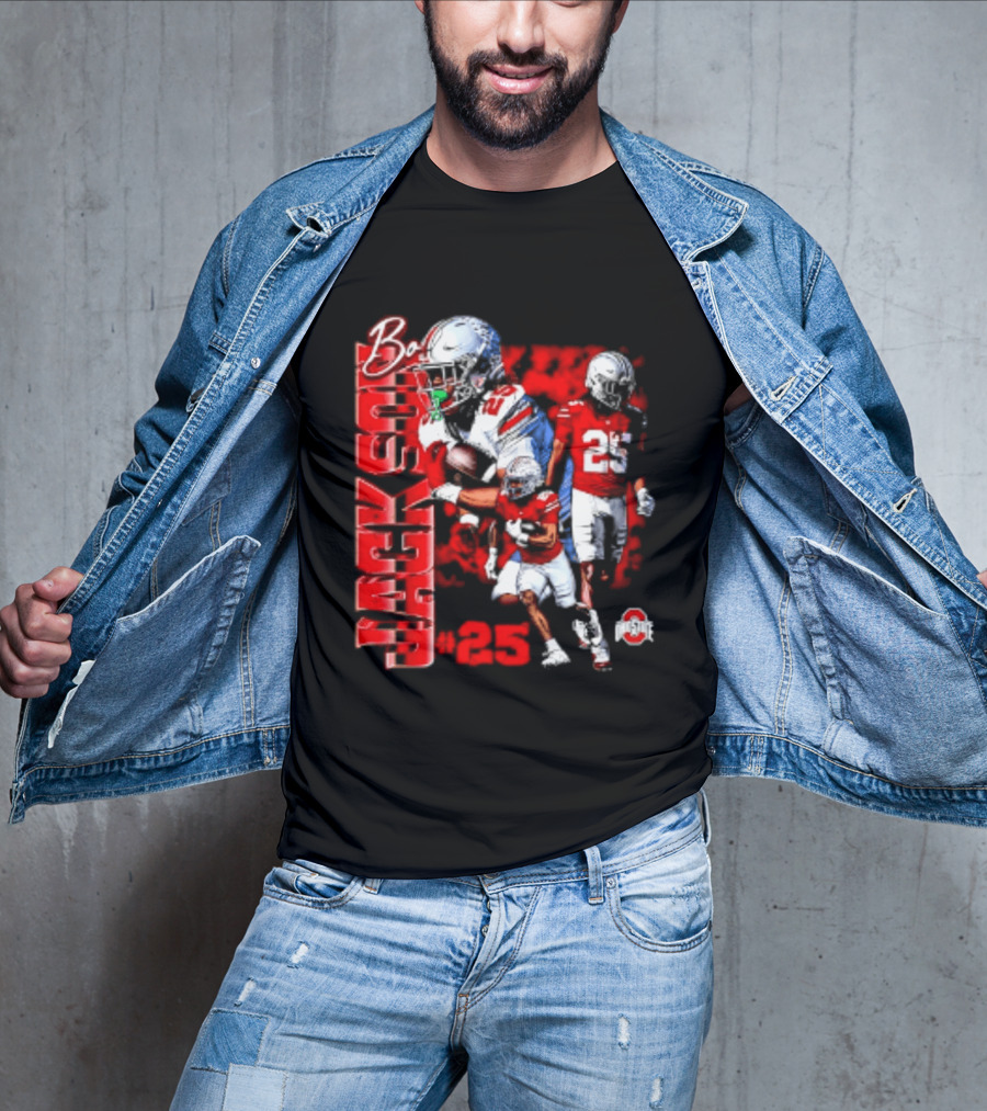 Bo Jackson 25 Ohio State Buckeyes NCAA Player Football T-Shirt
