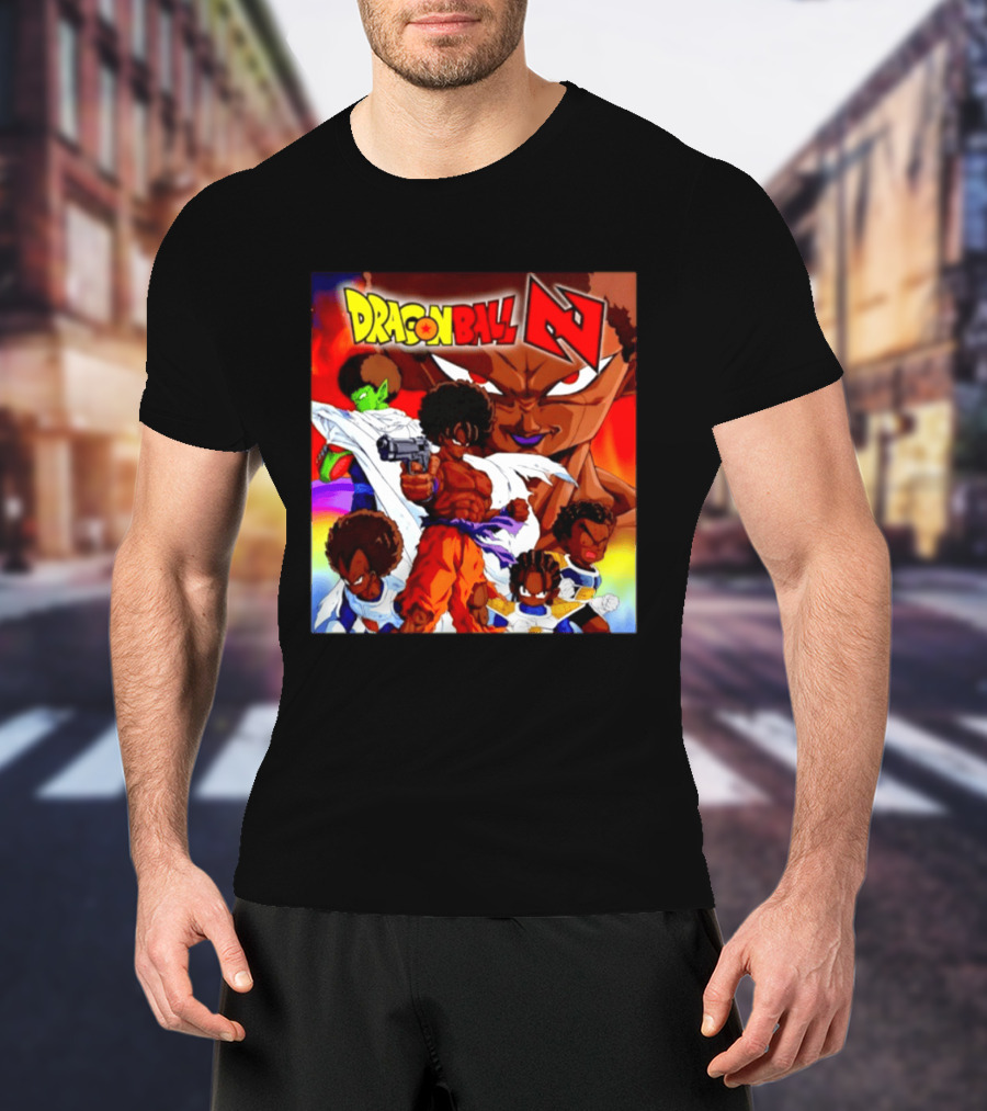 Dragon Ball Z Afro Characters Anime Goku Parody Fusion T-Shirt