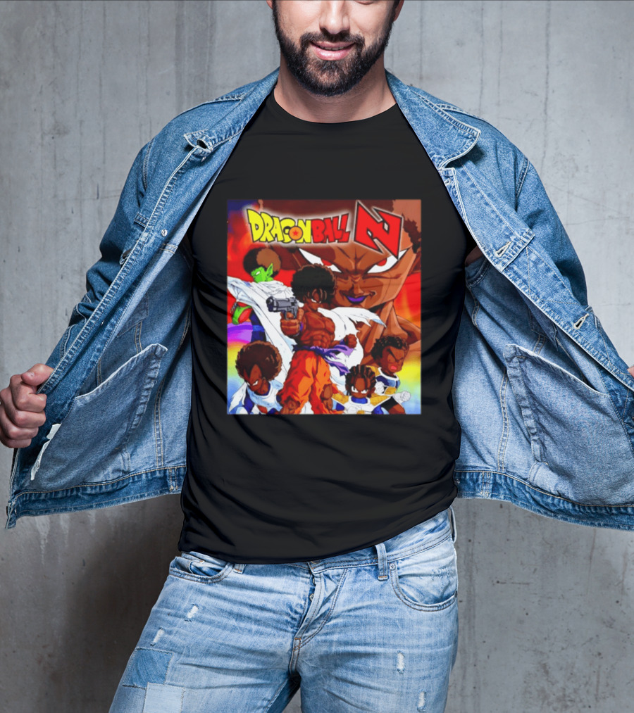 Dragon Ball Z Afro Characters Anime Goku Parody Fusion T-Shirt