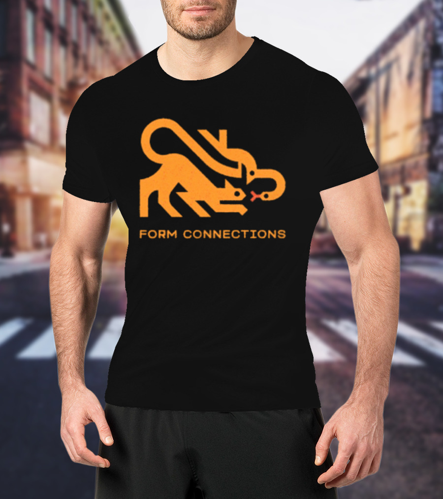 Form Connections Minimalist Cat And Snake T-Shirt