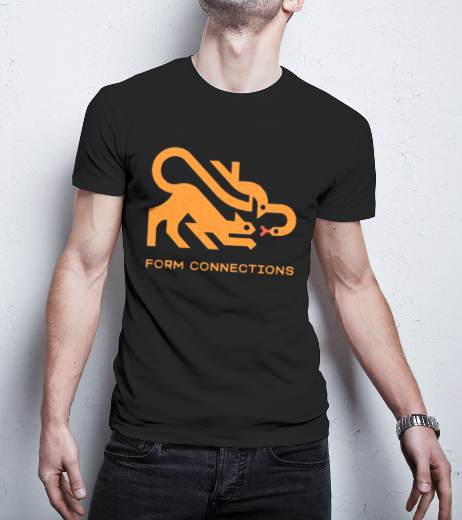 Form Connections Minimalist Cat And Snake T-Shirt