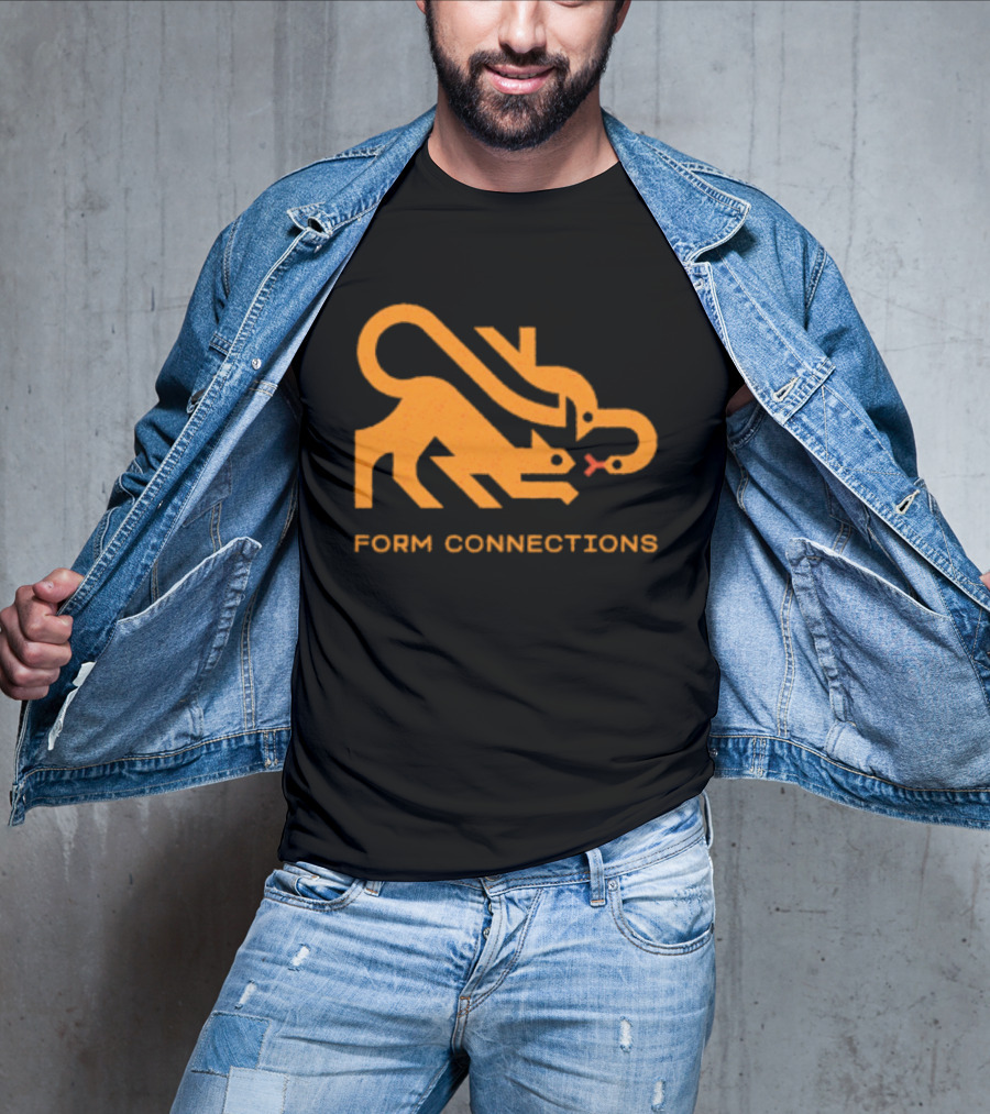 Form Connections Minimalist Cat And Snake T-Shirt