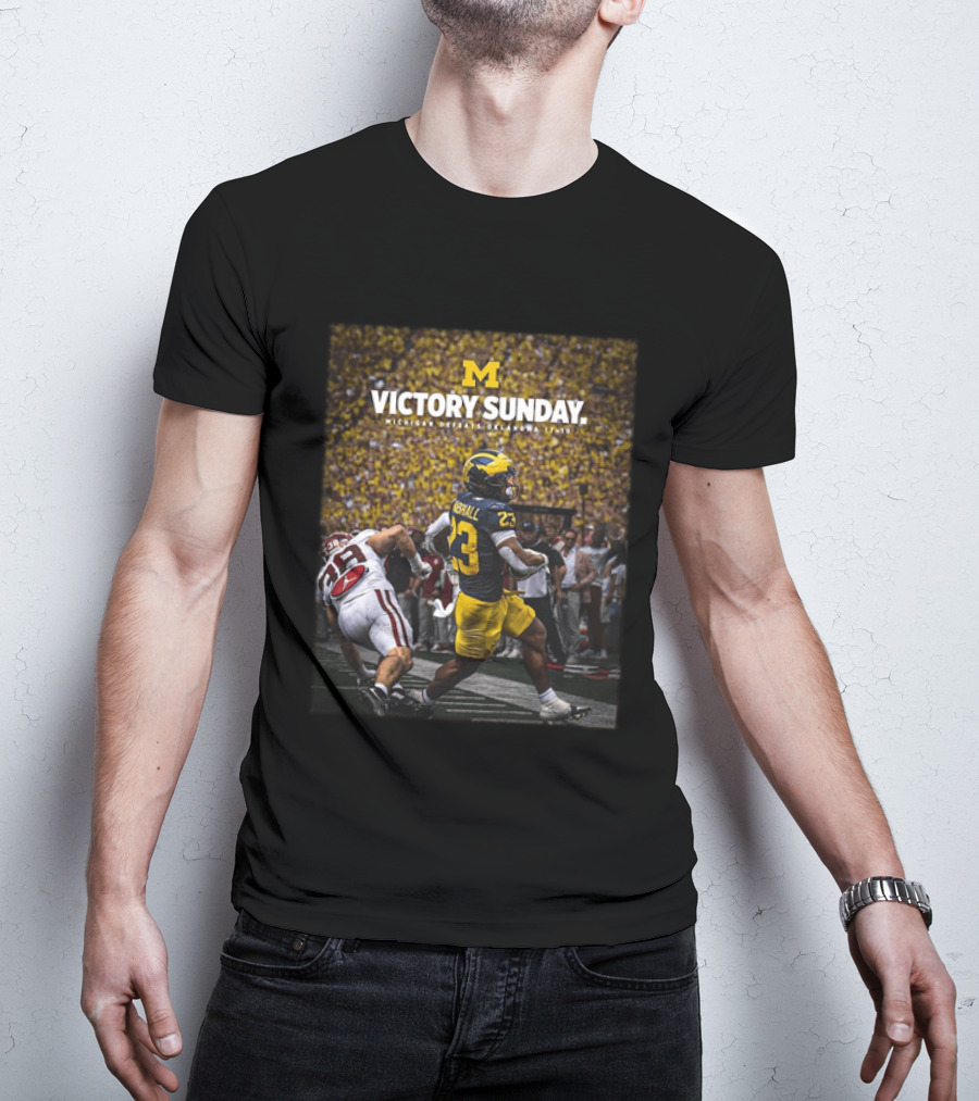 M Victory Sunday Michigan Defeats Oklahoma 10 10 College Football T-Shirt