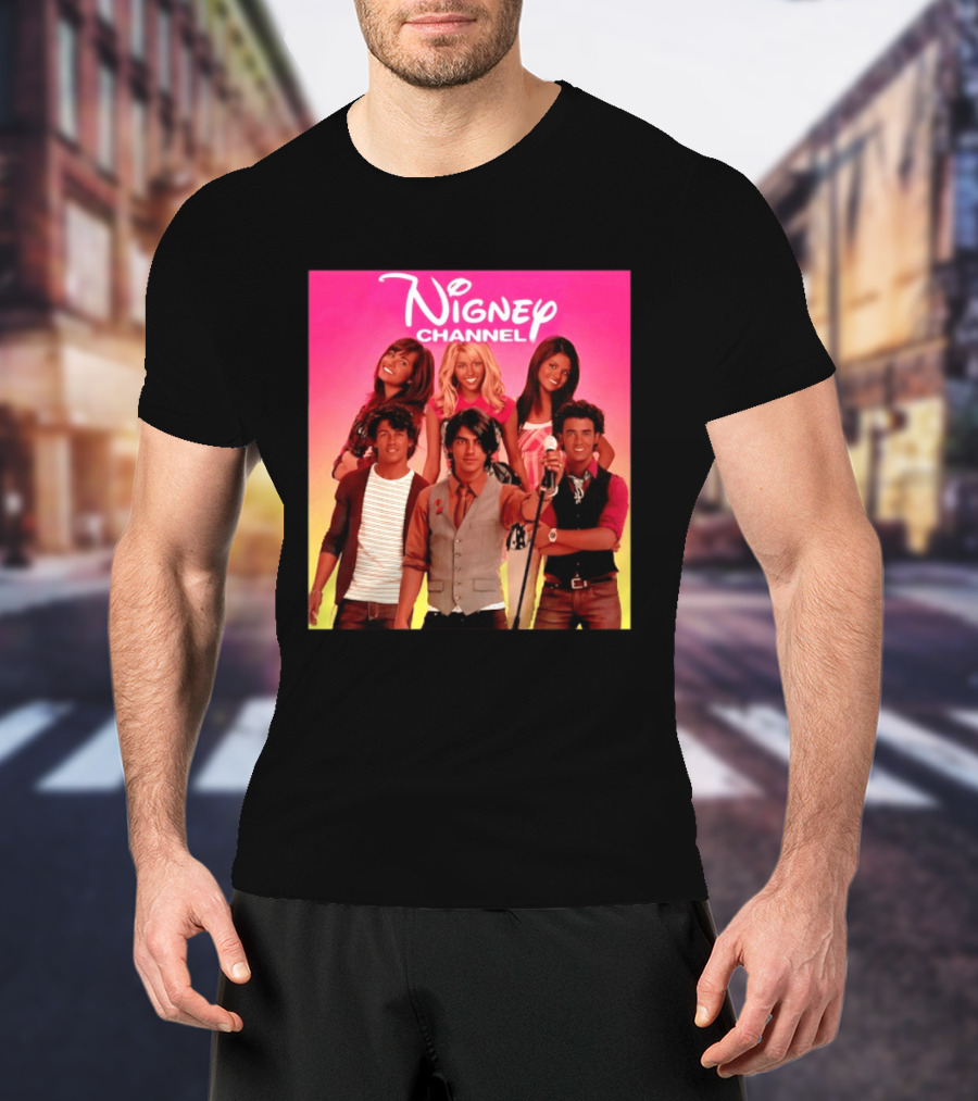 Nigney Channel Jonas Brothers Y2K Meme Vintage Throwback T-Shirt