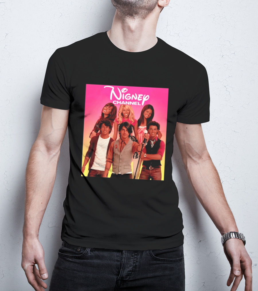 Nigney Channel Jonas Brothers Y2K Meme Vintage Throwback T-Shirt