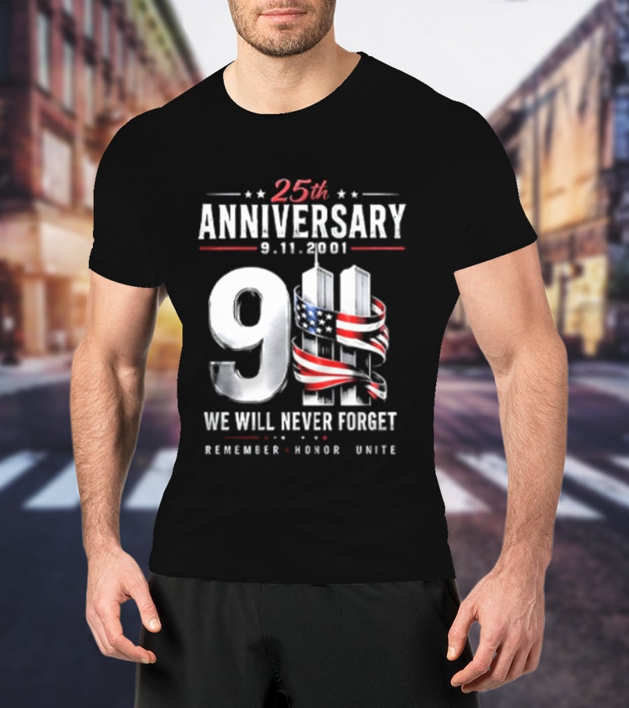 NYPD New York Yankees 2026 25th Anniversary 9 11 We Will Never Forget Remember Honor Unite T-Shirt