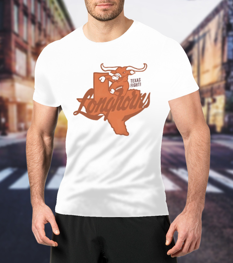 Texas Longhorns Football Texas Fight Map Longhorns T-Shirt