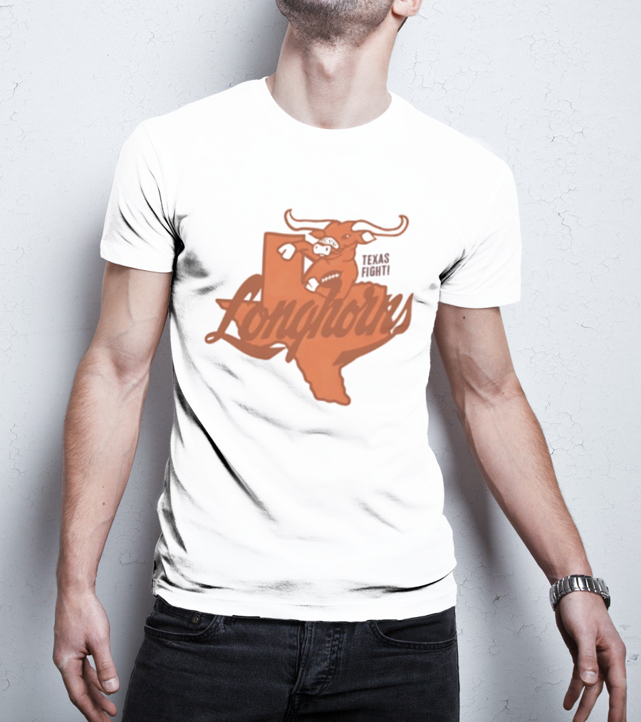 Texas Longhorns Football Texas Fight Map Longhorns T-Shirt