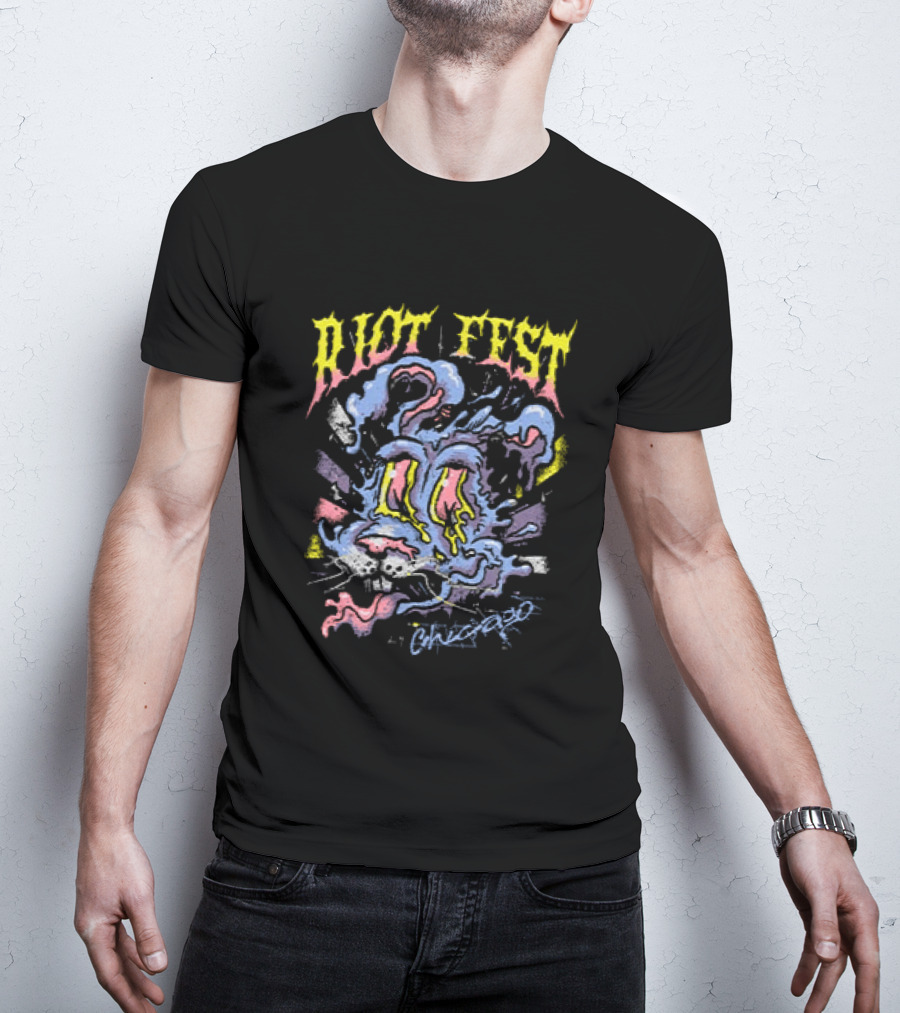 Riot Fest 2026 Chicago Douglass Park Psychedelic Bunny September 18 20 Lineup T-Shirt