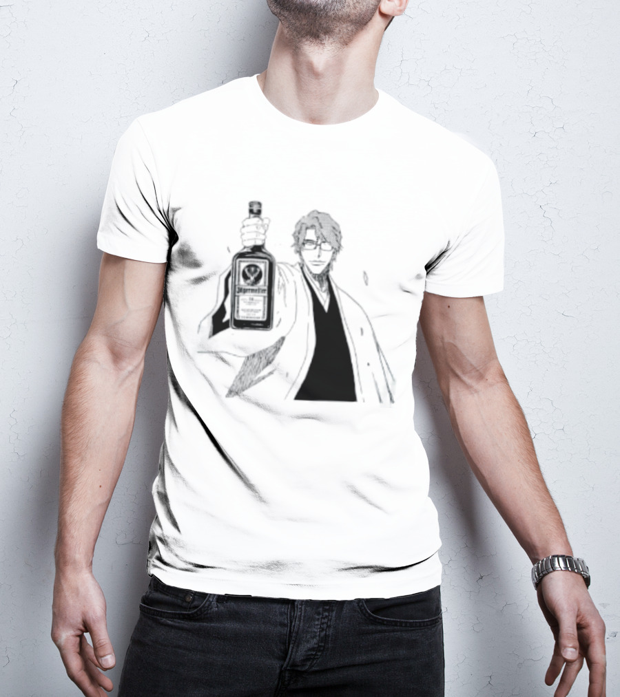 Jagermeister Aizen Sosuke Bleach Anime Collaboration T-Shirt