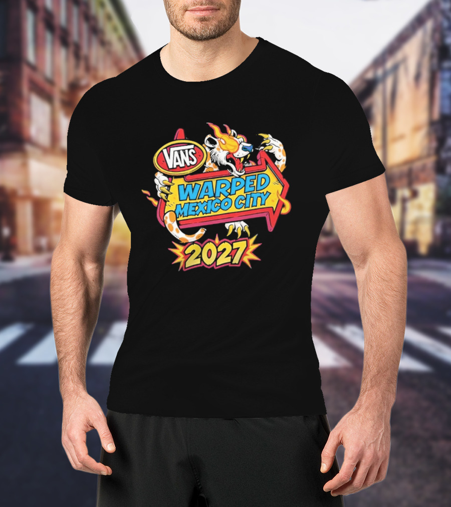 Vans Warped Mexico City 2027 Dragon Flame Arrow Event T-Shirt