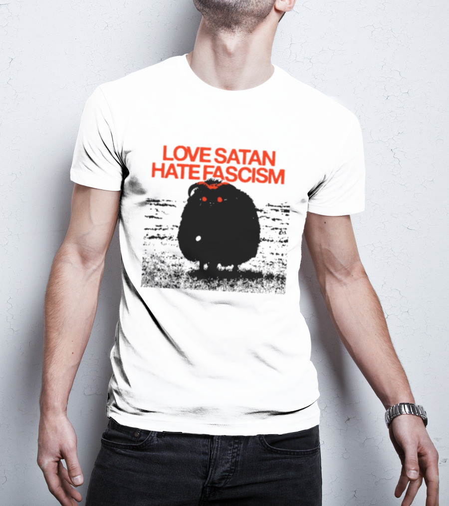 Love Satan Hate Fascism Cat Anti Fascist T-Shirt