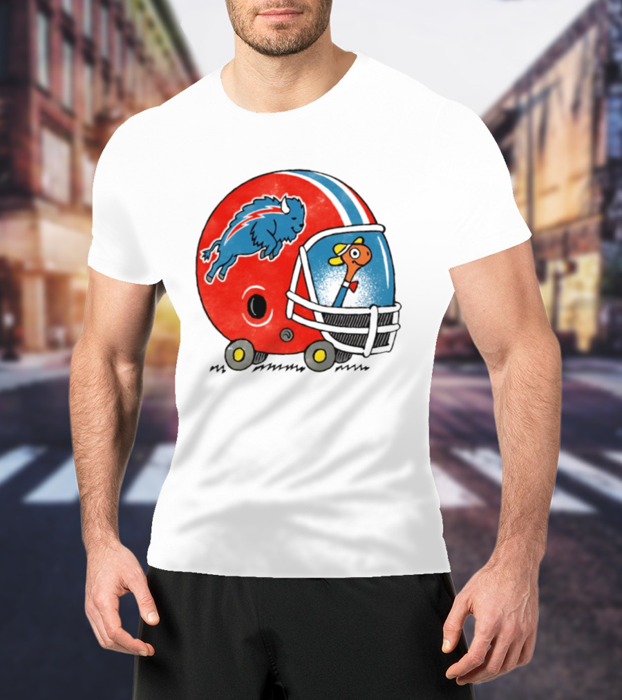 Lowly Worm Wearing Buffalo Bills Football Helmet With Buffalo T-Shirt
