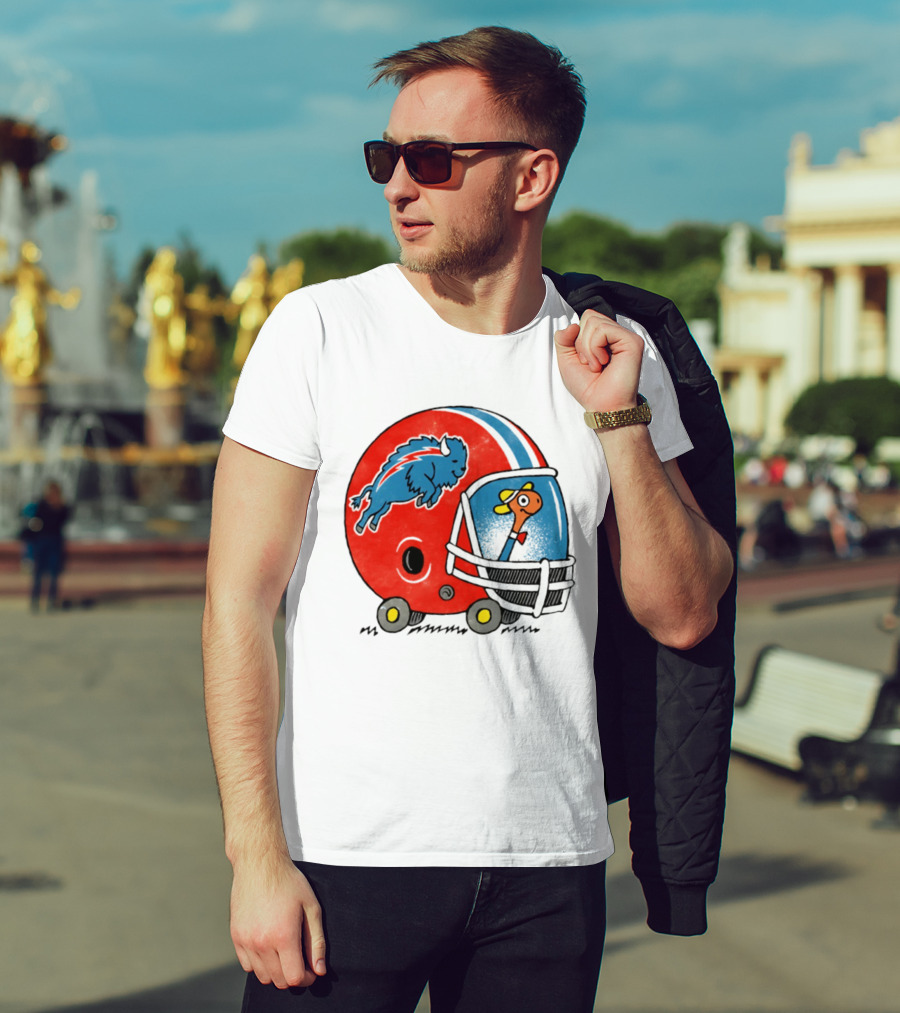 Lowly Worm Wearing Buffalo Bills Football Helmet With Buffalo T-Shirt
