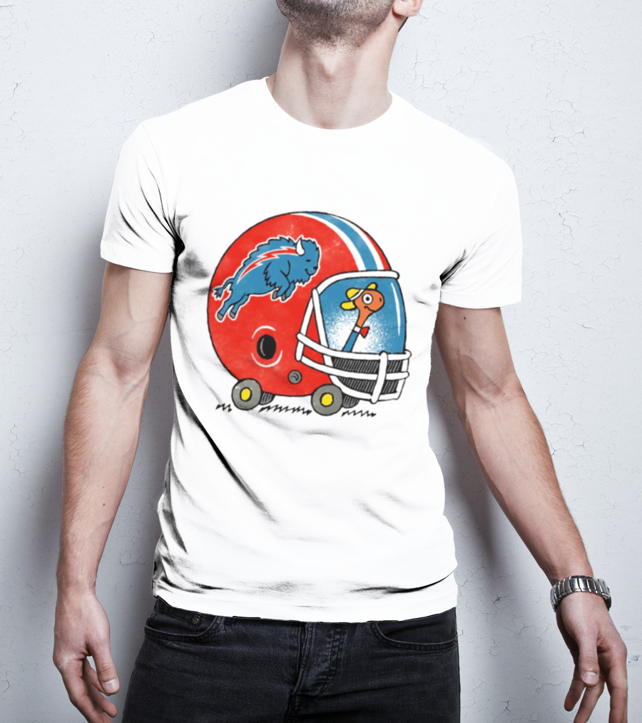 Lowly Worm Wearing Buffalo Bills Football Helmet With Buffalo T-Shirt
