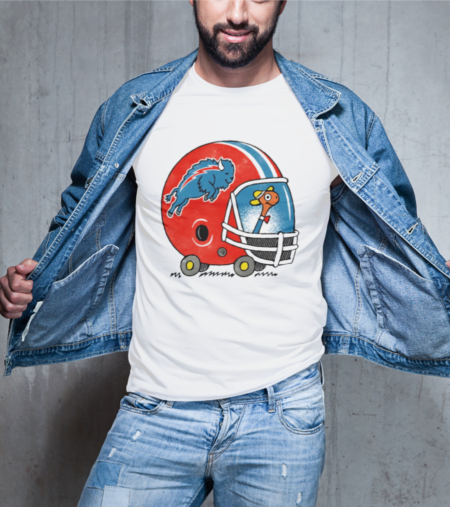 Lowly Worm Wearing Buffalo Bills Football Helmet With Buffalo T-Shirt