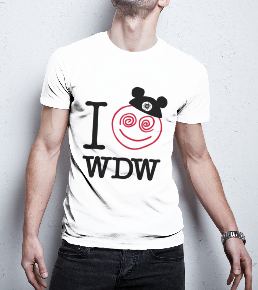 I Love WDW Lost Bros Store All The Time Disney Mickey Hat Smiley Face T-Shirt
