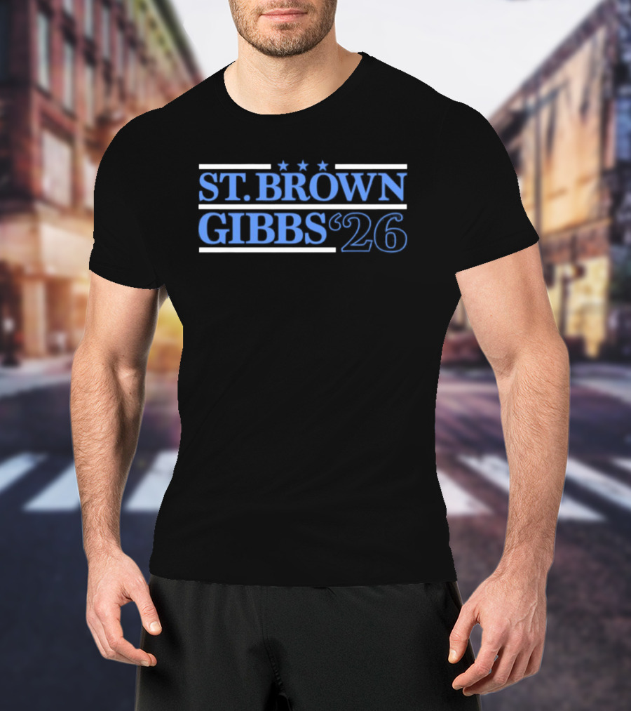St. Brown Gibbs '26 Detroit Lions Football Campaign T-Shirt