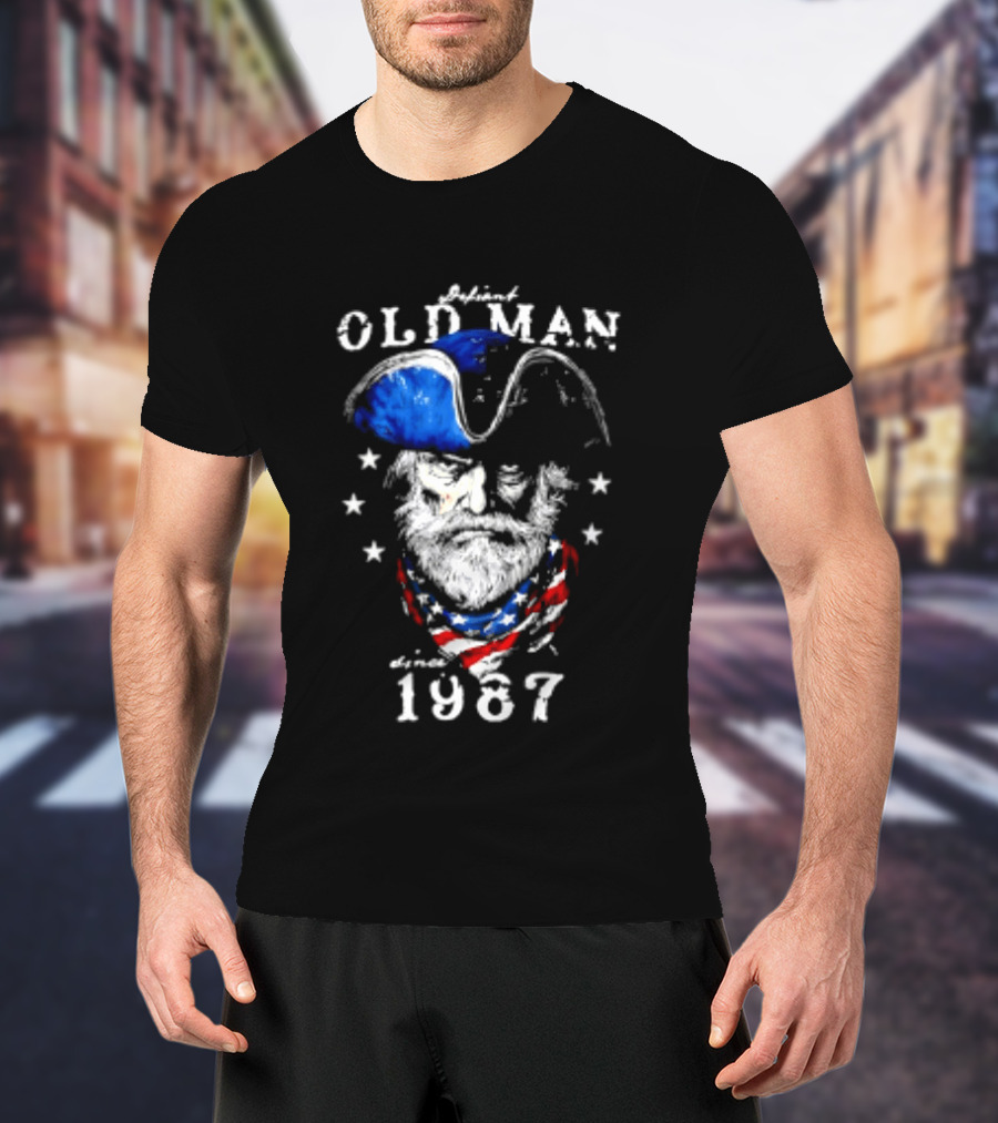 Old Man 1987 Patriotic Eagle And Stars T-Shirt