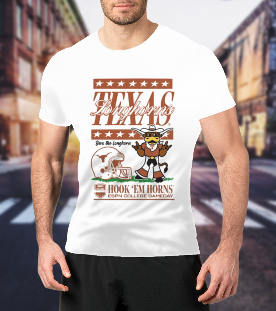 Texas Longhorns Bevo The Longhorn Hook 'Em Horns ESPN College Gameday 2026 T-Shirt
