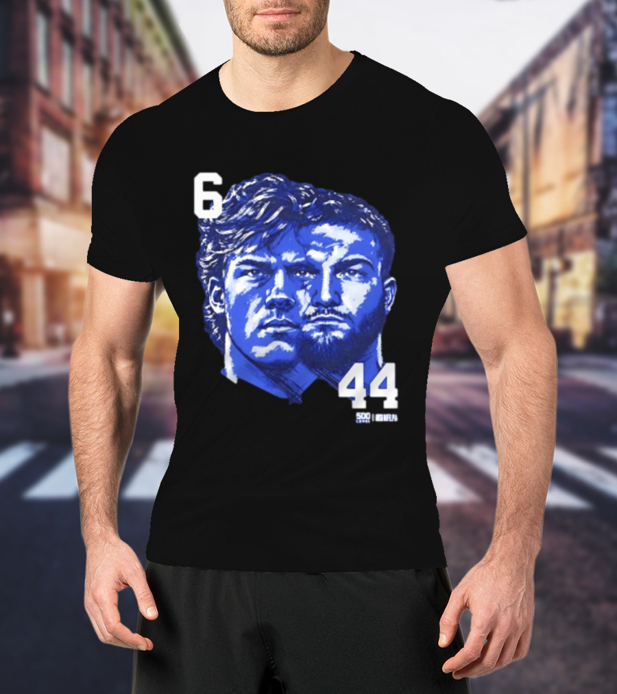 Jaxson Dart Cam Skattebo 6 44 New York Giants Face Morph Sports Fan T-Shirt