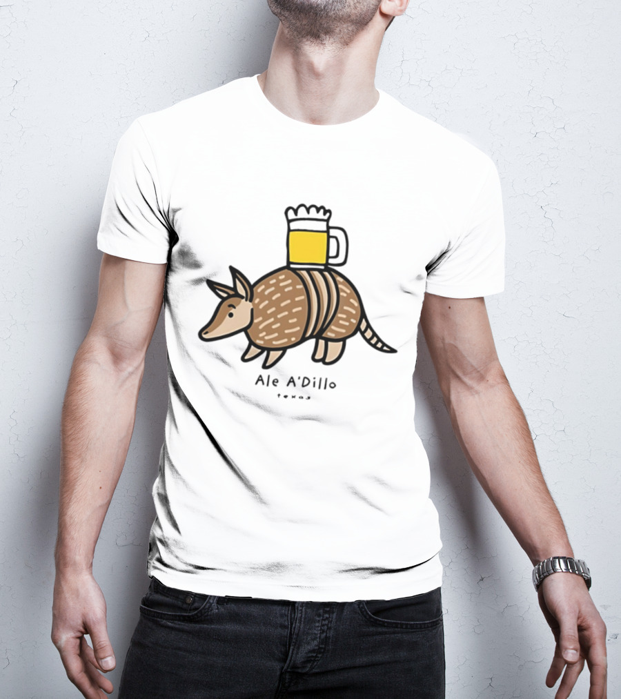 Ale A'Dillo Texas Armadillo With Beer T-Shirt